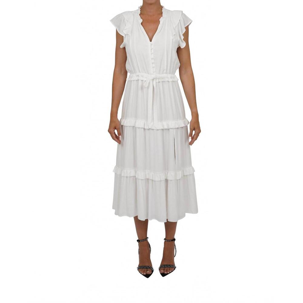 NEW LOVE TOKEN sadie midi dress in white
